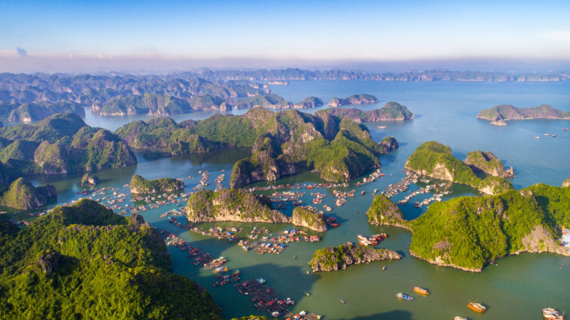 Halong Bay overview from above