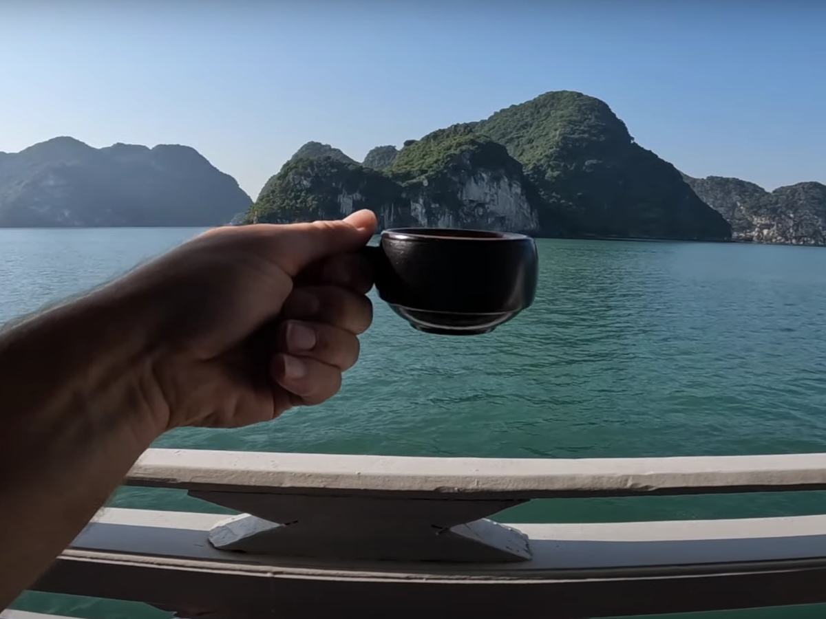 Tea time on board across Halong Bay